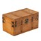 Vintiquewise Farmhouse Antique-Style Wood Treasure Chest with Leather Straps & Front Latch Decorative Storage Trunk for Trinkets Jewelry or Letters Rustic Accent for Home or Office Decor